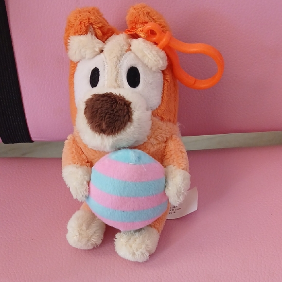 Plush Orange and Blue Backpack Charm - Picture 1 of 4